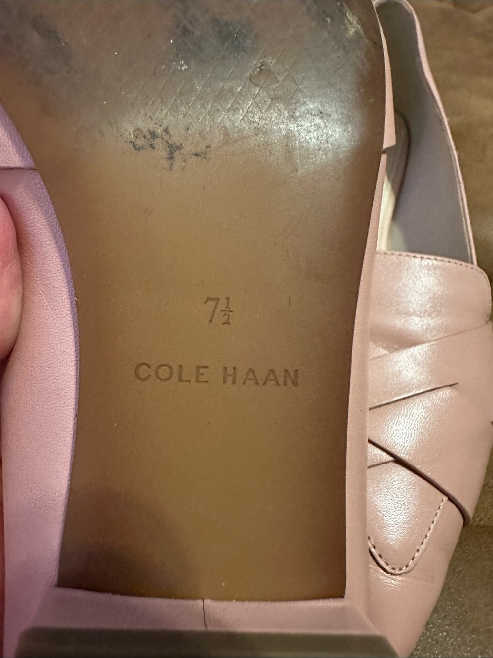 Cole Haan Women’s Camila Skimmer Blush Pink Braided Pointed-Toe Loafers - Picture 3 of 4